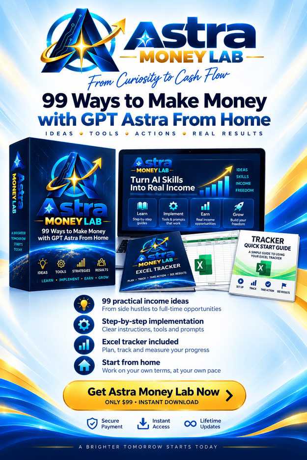 Astra Money Lab - 99 Ways to Make Money with GPT Astra From Home